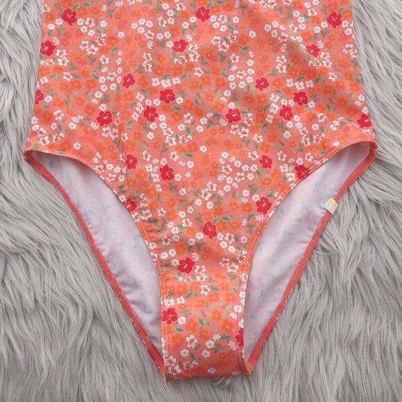 Summersalt Deep V HOP Orange Floral Womens One Piece Swim Bathing Suit Size 2 - Picture 5 of 12